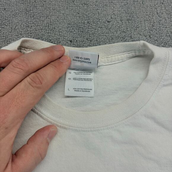 Ron Jon Surf Shop Shirt Mens Large White Long Sleeve Long Beach Island, NJ Ocean - Picture 5 of 8